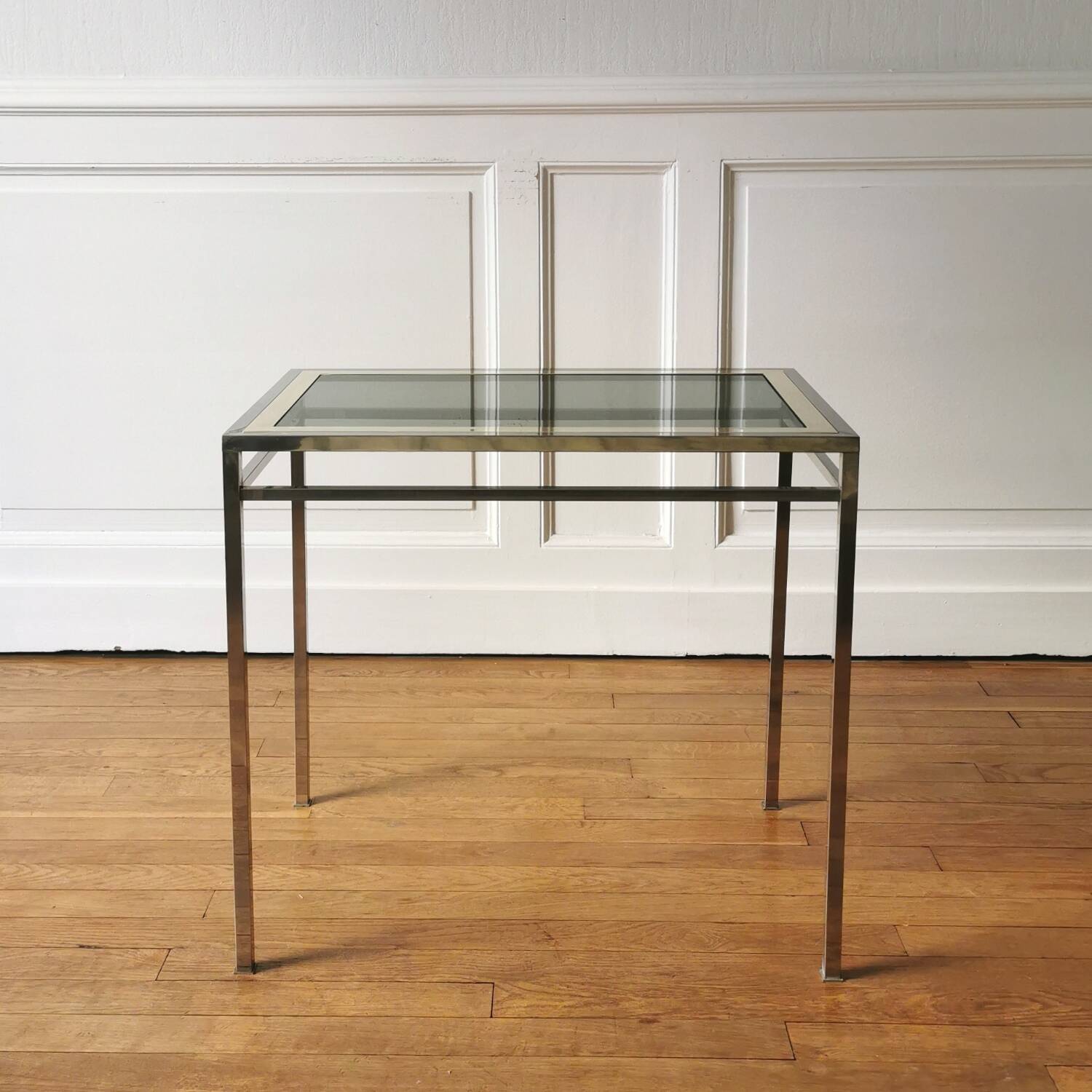 Chrome brass side table, 1970.