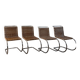 Set of 4 mr10 rattan chairs by mies van der rohe