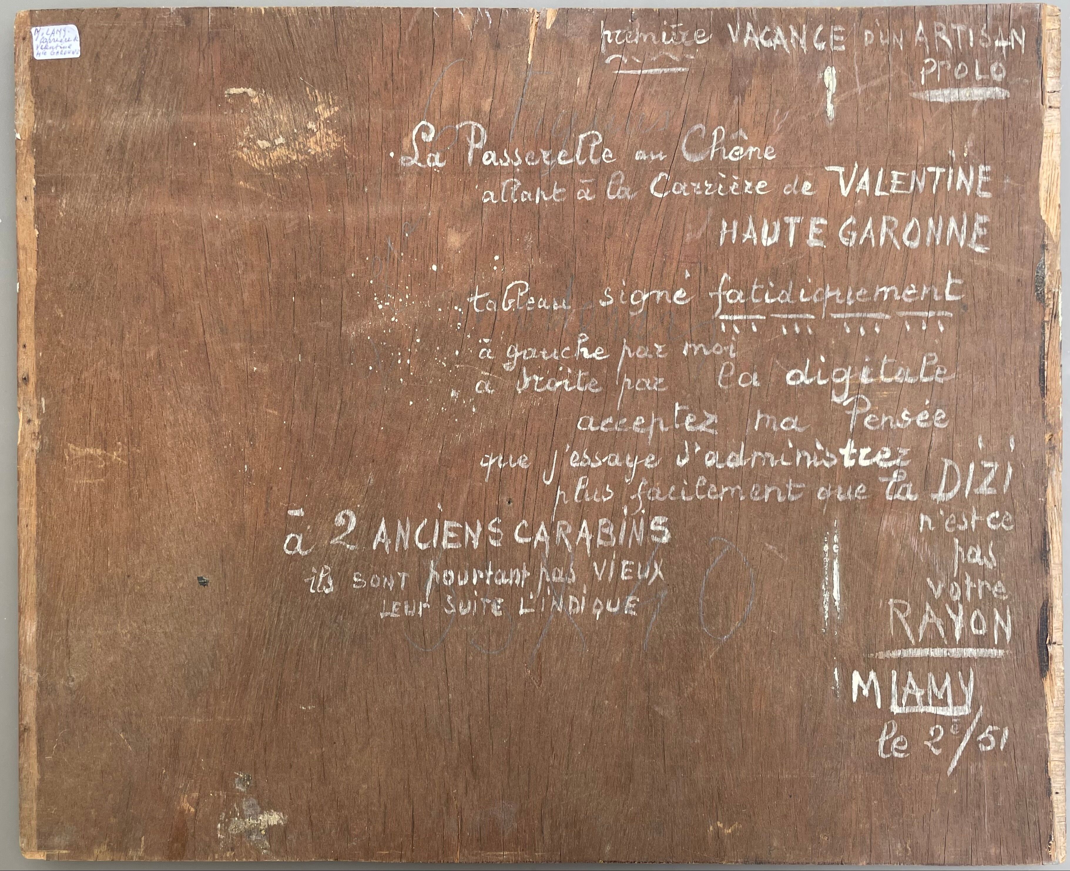 Painting old painting 1946 Lamy Vacances Haute Garonne