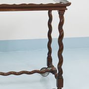 Antique Neo-Baroque Italian Barley Twist Bar Cart Serving Trolley, 1920s
