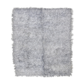 Tapis kilim gris fait main 253x300cm
