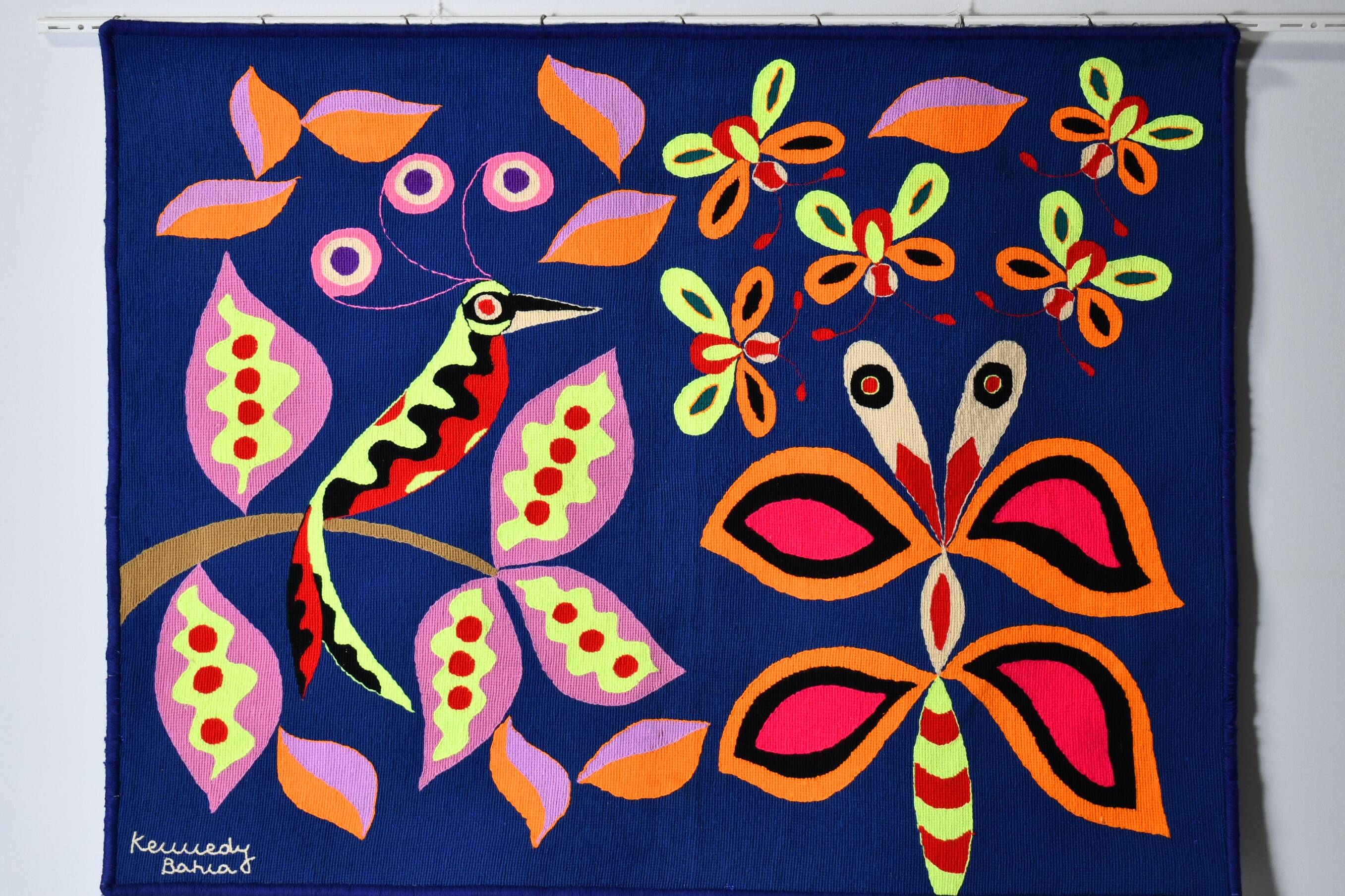 Tapisserie du milieu du siècle par Kennedy Bahia. Brésil, années 1970.