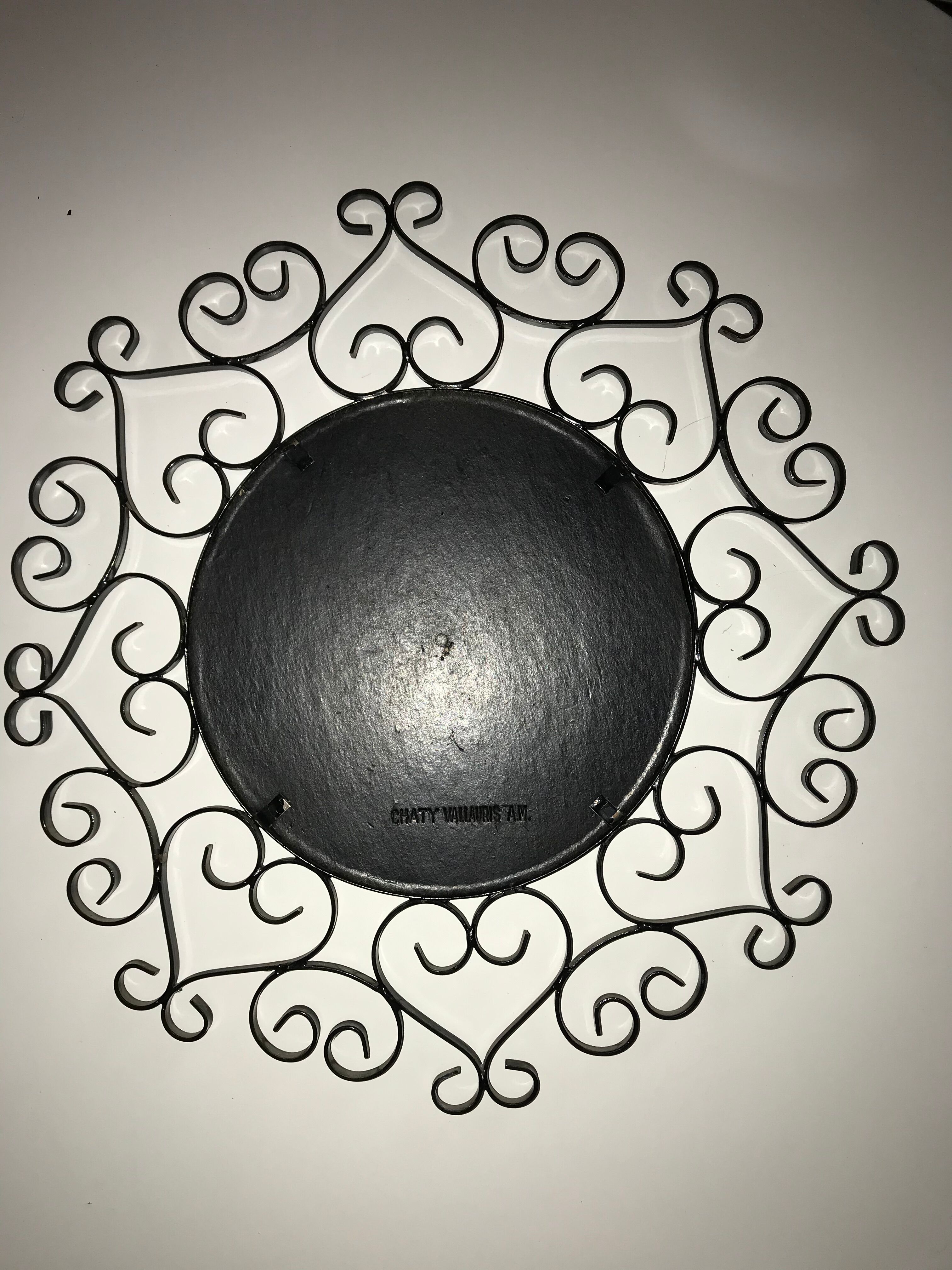 Chaty Vallauris wrought iron mirror, 37cm