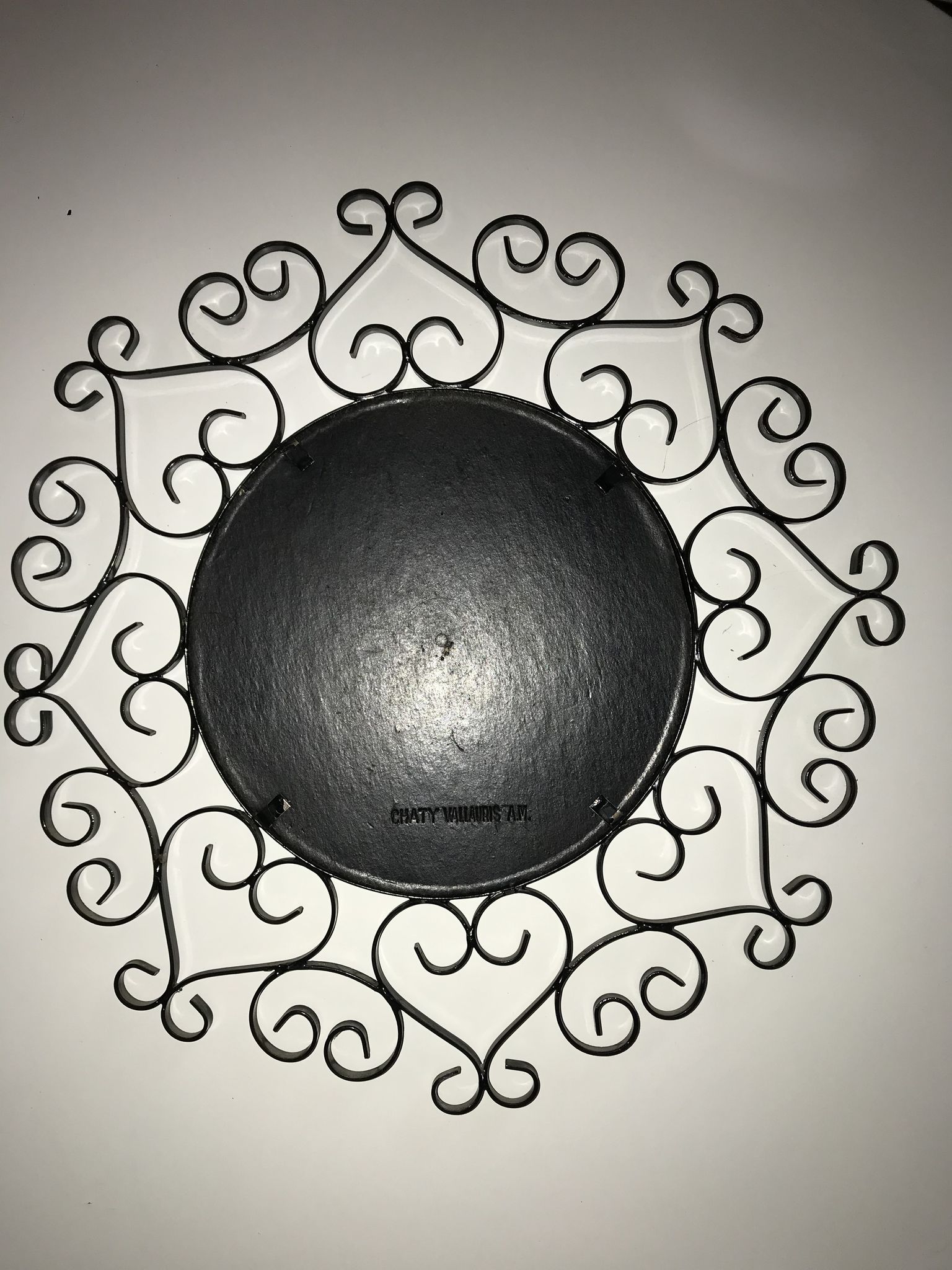 Chaty Vallauris wrought iron mirror 37cm