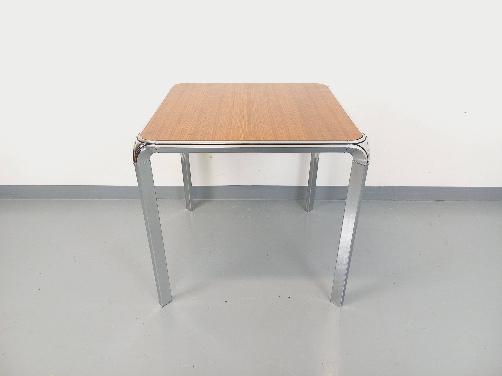 Pierre Paulin vintage square dining table in rosewood and metal