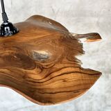 Medium pendant light in corrugated teak leaf (Medium D:50 H:20)