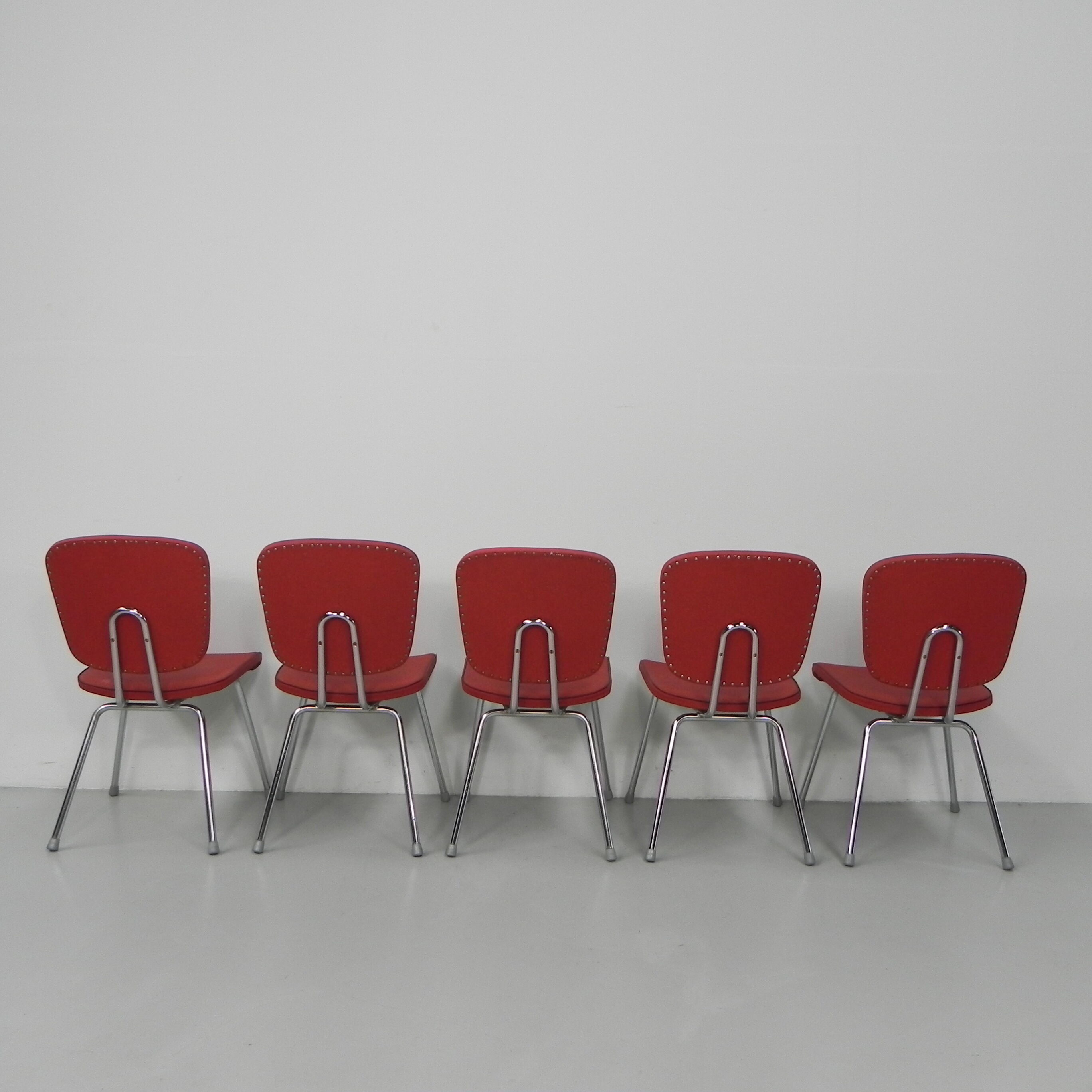 Set of 5 vintage dining table chairs, dinner style