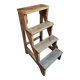 Antique chestnut wood workshop stepladder – France, early 1900s