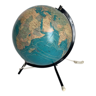 Vintage globe 1978 terrestrial world map Taride tripod - 28 cm