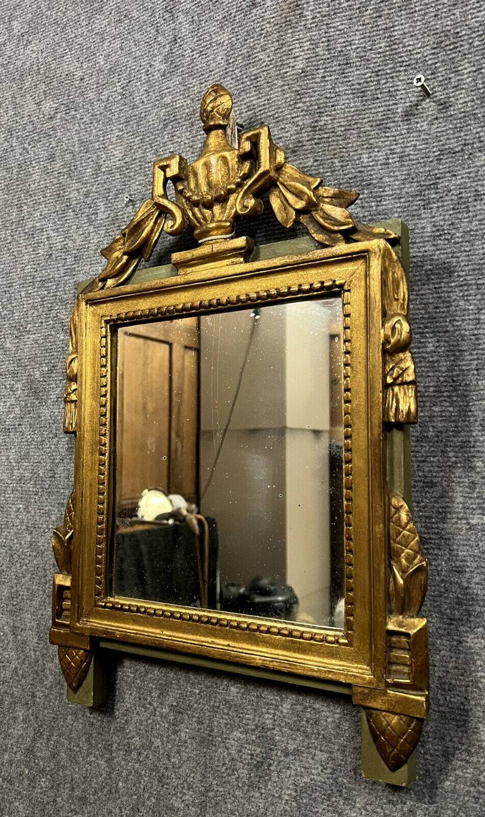 Louis XVI style mirror in gilded wood and lacquered wood circa 1900
