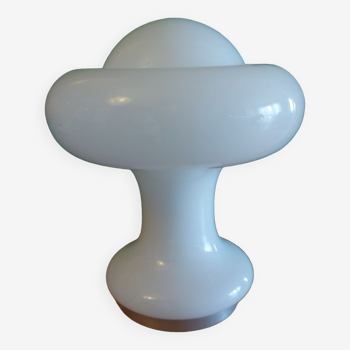 Mushroom lamp peill putzler in white opaline 60'S