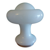 Mushroom lamp peill putzler in white opaline 60'S
