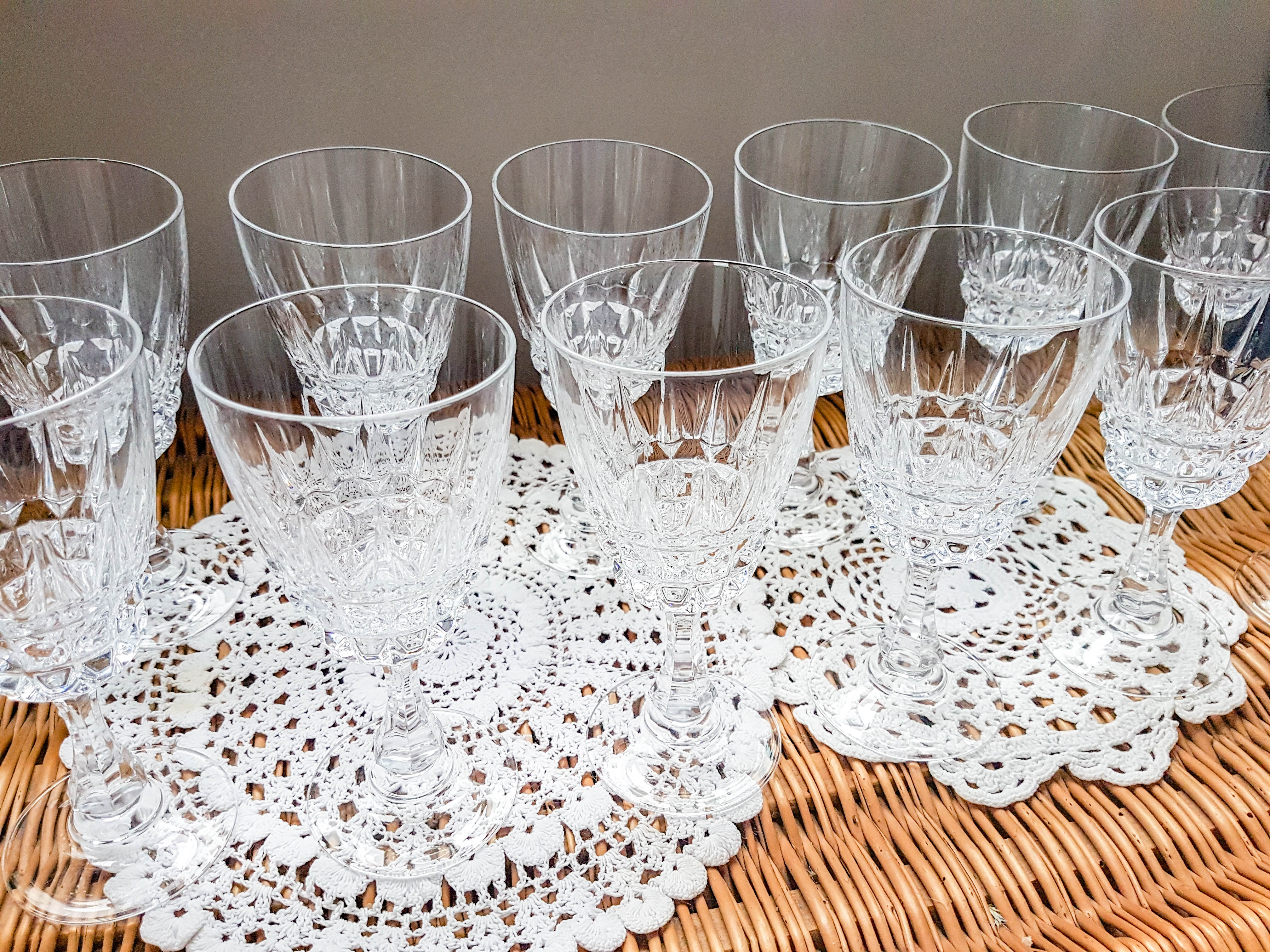 Lot de 6 verres à eau cristal d'arques modèle "Pompadour "
