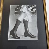 Original photogravure on glossy paper, Model in stockings and shoes 1900