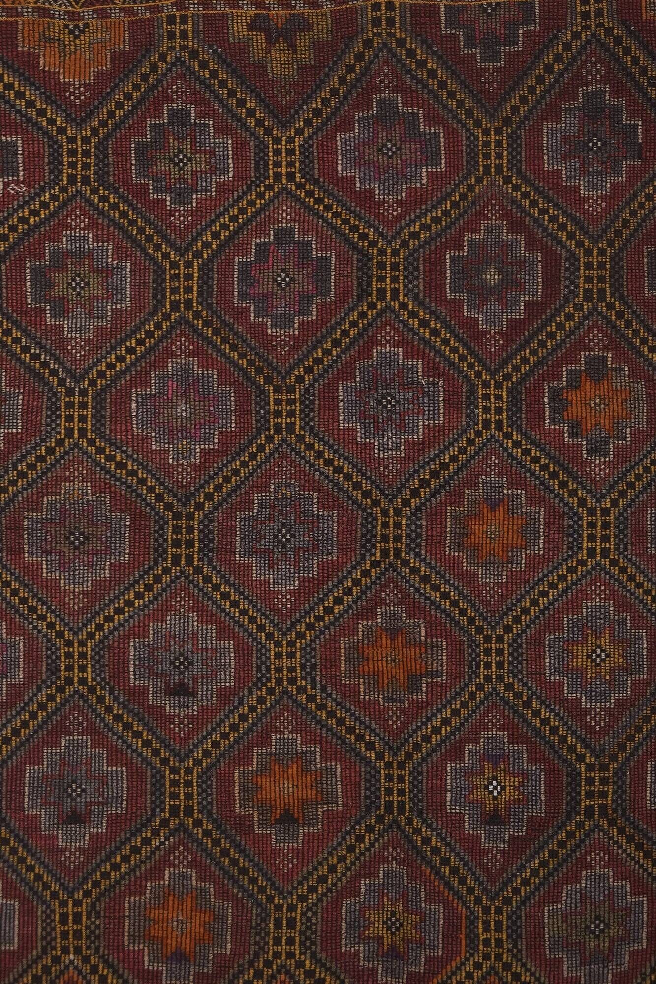 Vintage Turkish kilim handwoven 194x245 cm
