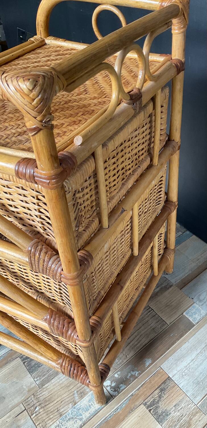 Vintage rattan chiffonier