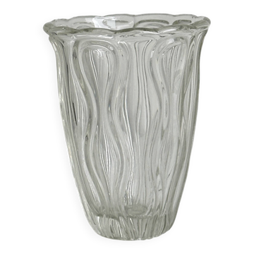 Vase en verre épais transparent