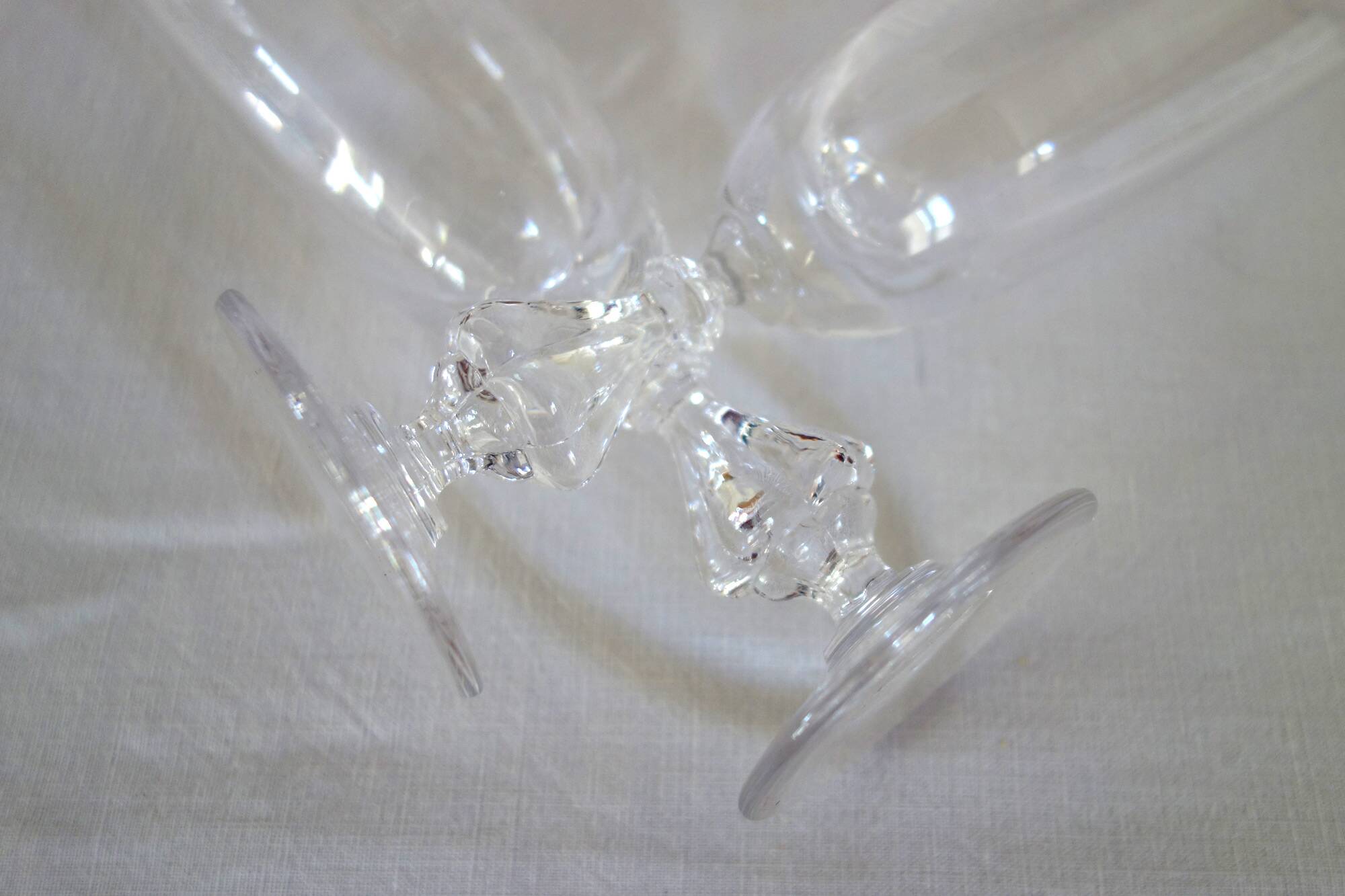 6 champagne flutes in Sèvres crystal, Choiseul model