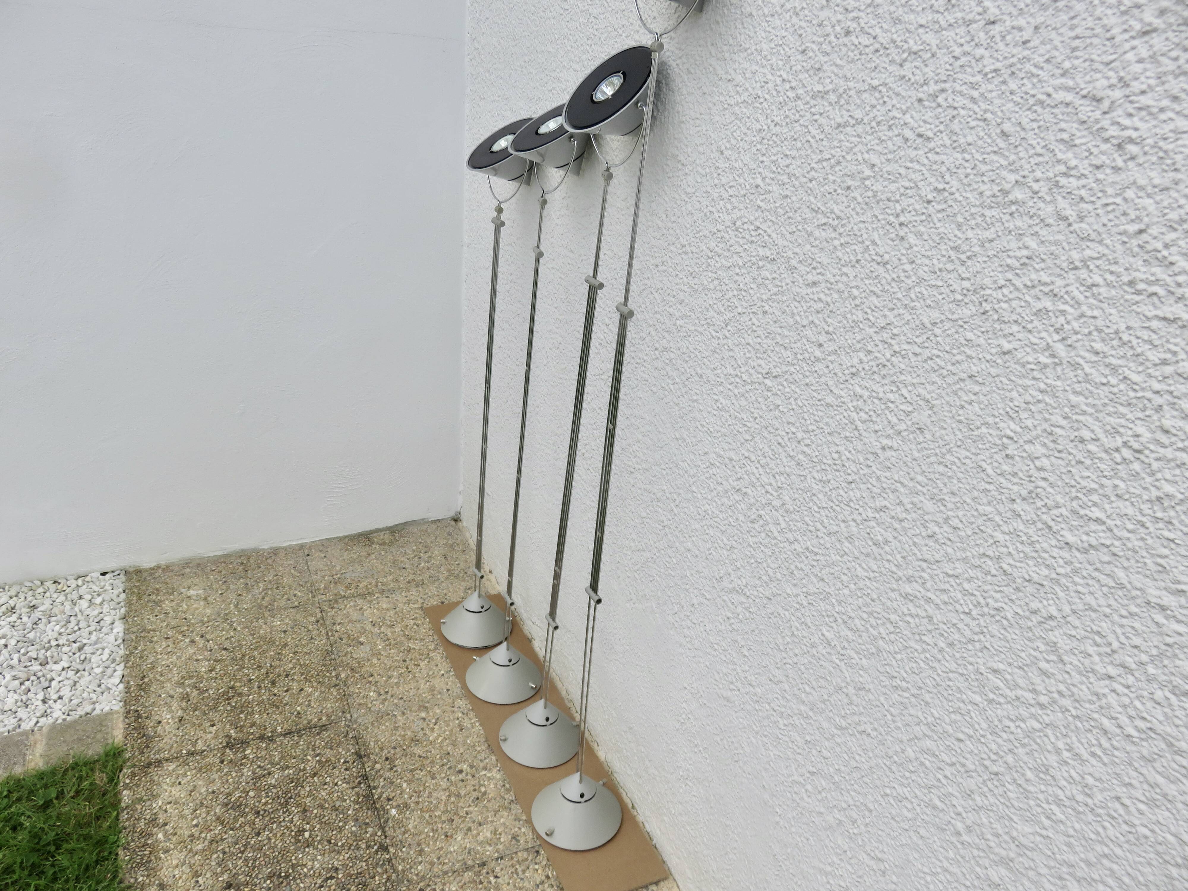 Set of 4 Artemide "mikado" pendant lights, FA Porsche design, 80s