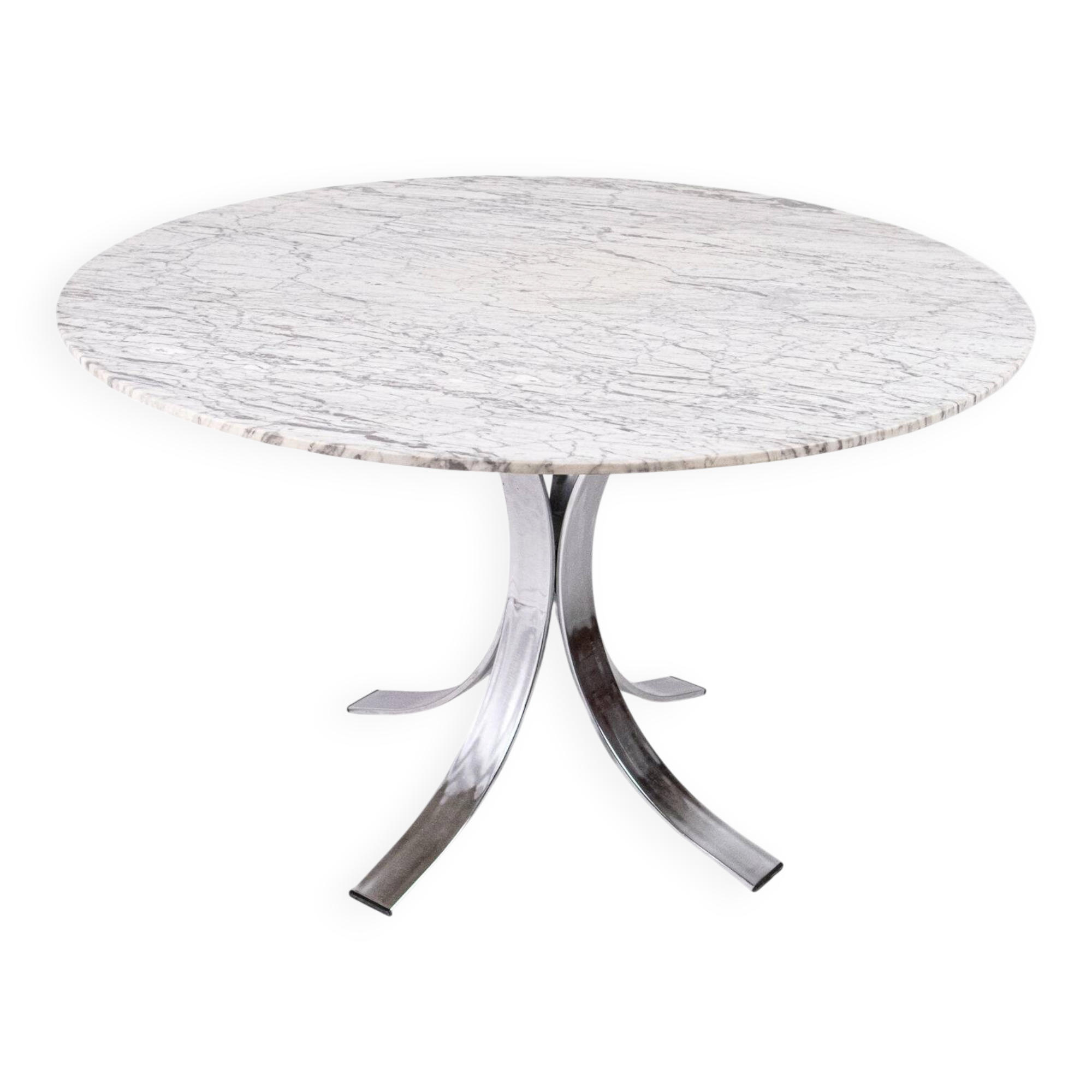 Round marble dining table, made in France, 1970-80.