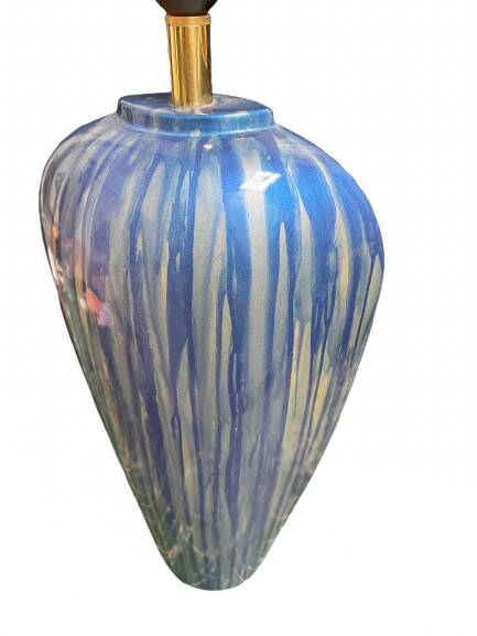 Blue ceramic table lamp base
