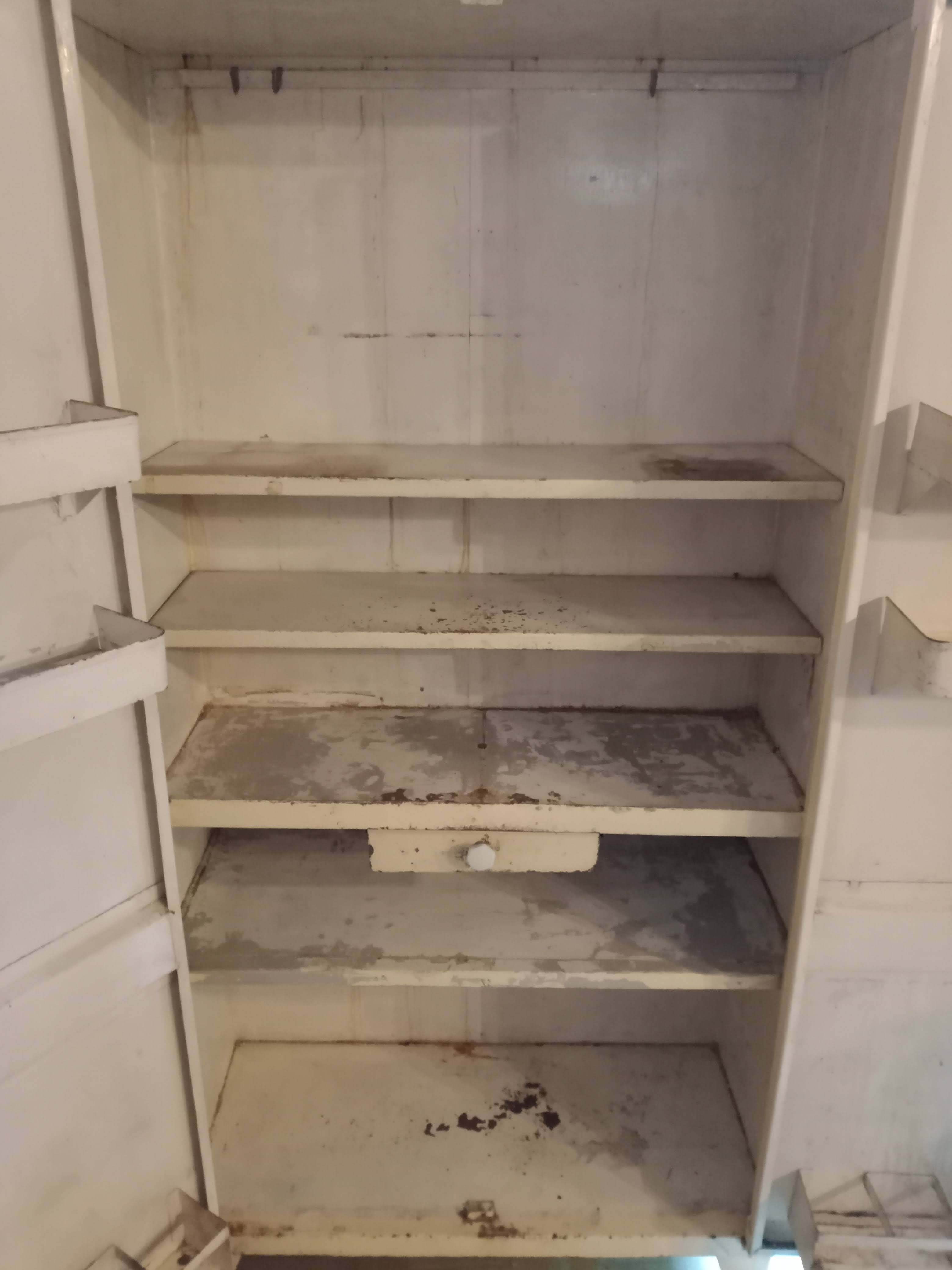 antique metal cabinet two doors