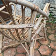 Pair of vintage rattan armchairs