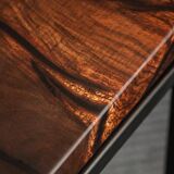 Handcrafted coffee table in solid walnut & epoxy resin – unique piece