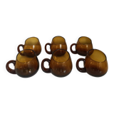 Set of 6 vintage blown glass cups
