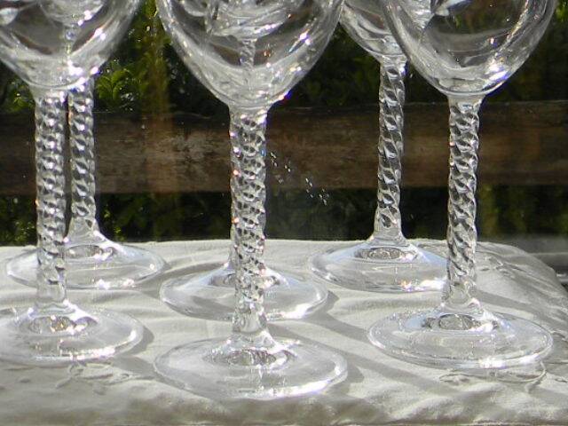 6 crystal water glasses from ARQUES. Epi Fleury model.