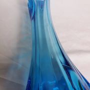 Turquoise blue blown glass vase