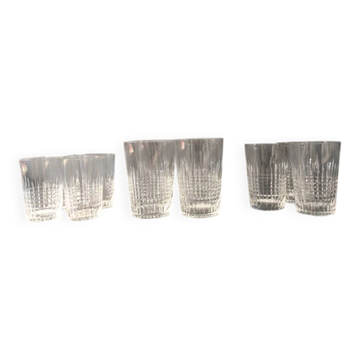 Set of 11 crystal cups from Baccarat/Nancy (Company of