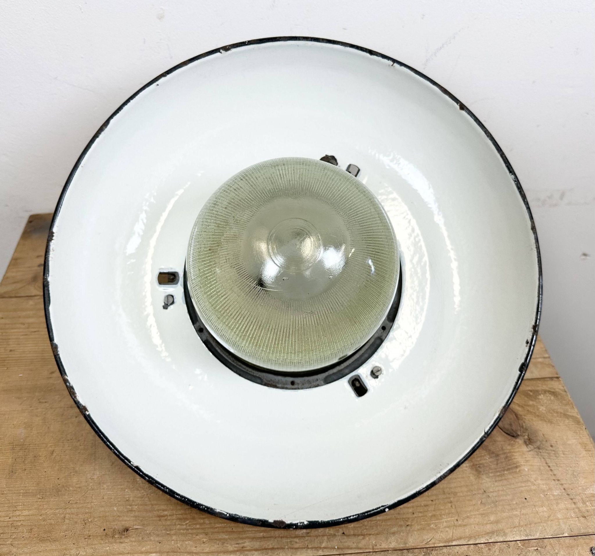 Industrial Blue Enamel Factory Pendant Lamp in Cast Iron from Zaos, 1960s