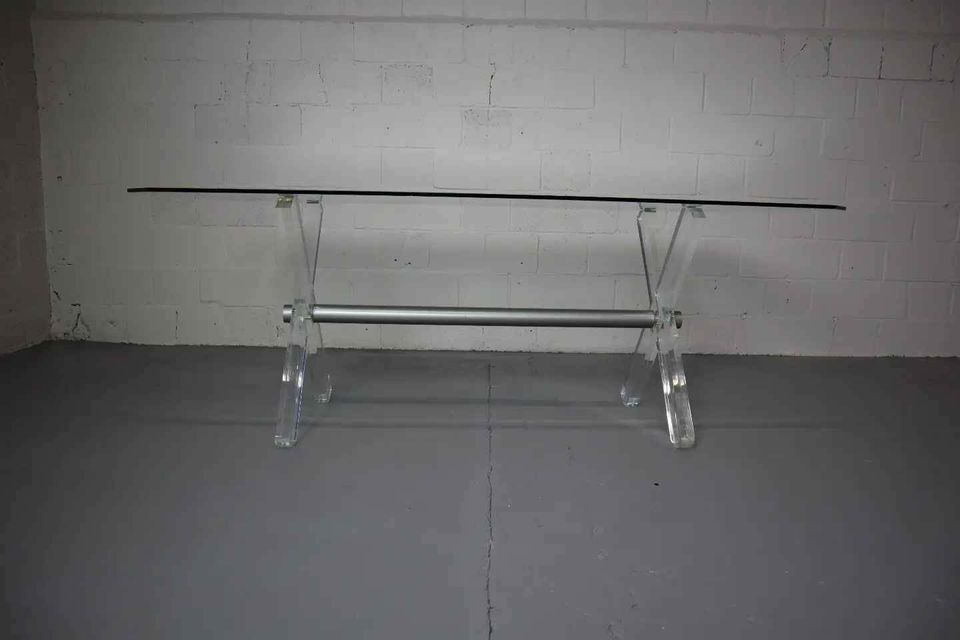 Vintage acrylic and glass dining table