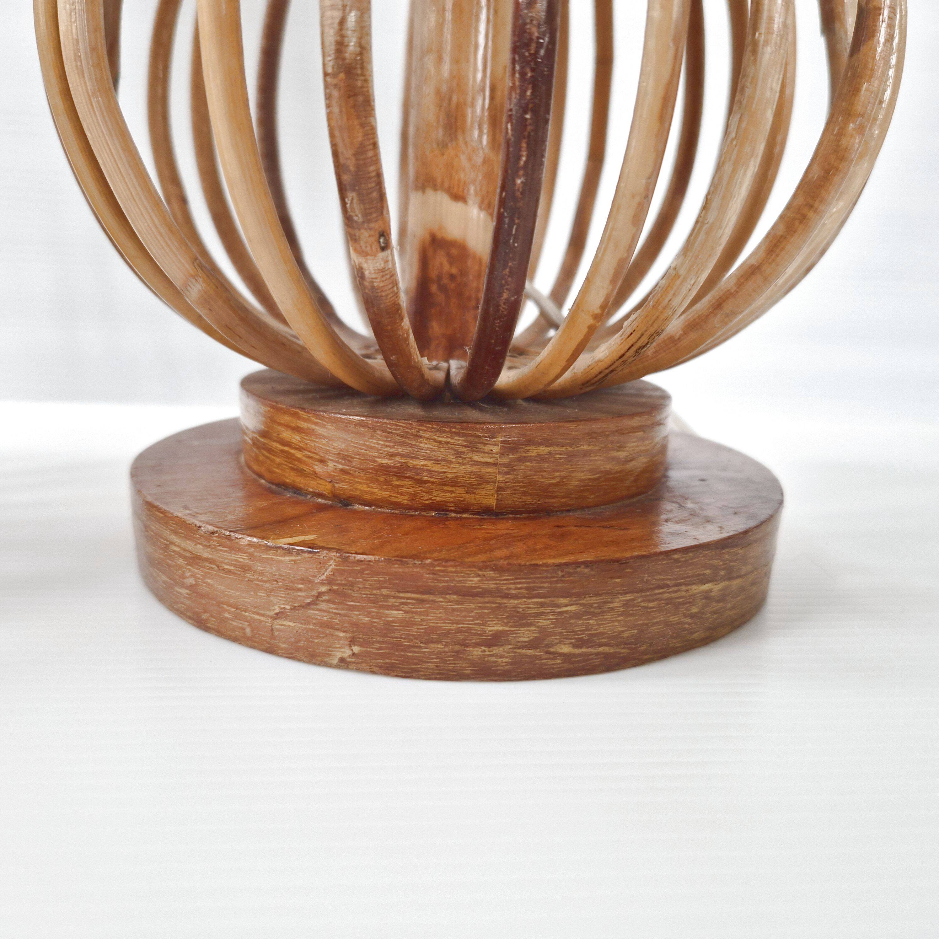 Pair of vintage rattan lamps 1960