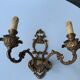 Wall lamp in gilded bronze style Louis XV baroque vintage