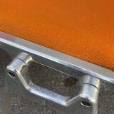 Set of 4 orange DSC 106 chairs Giancarlo Piretti for Castelli