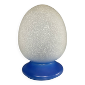 Vintage speckled frosted glass egg lamp from the 1980s.