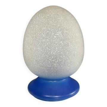 Vintage speckled frosted glass egg lamp from the 1980s.