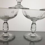 6 coupes à champagne en verre XIXeme