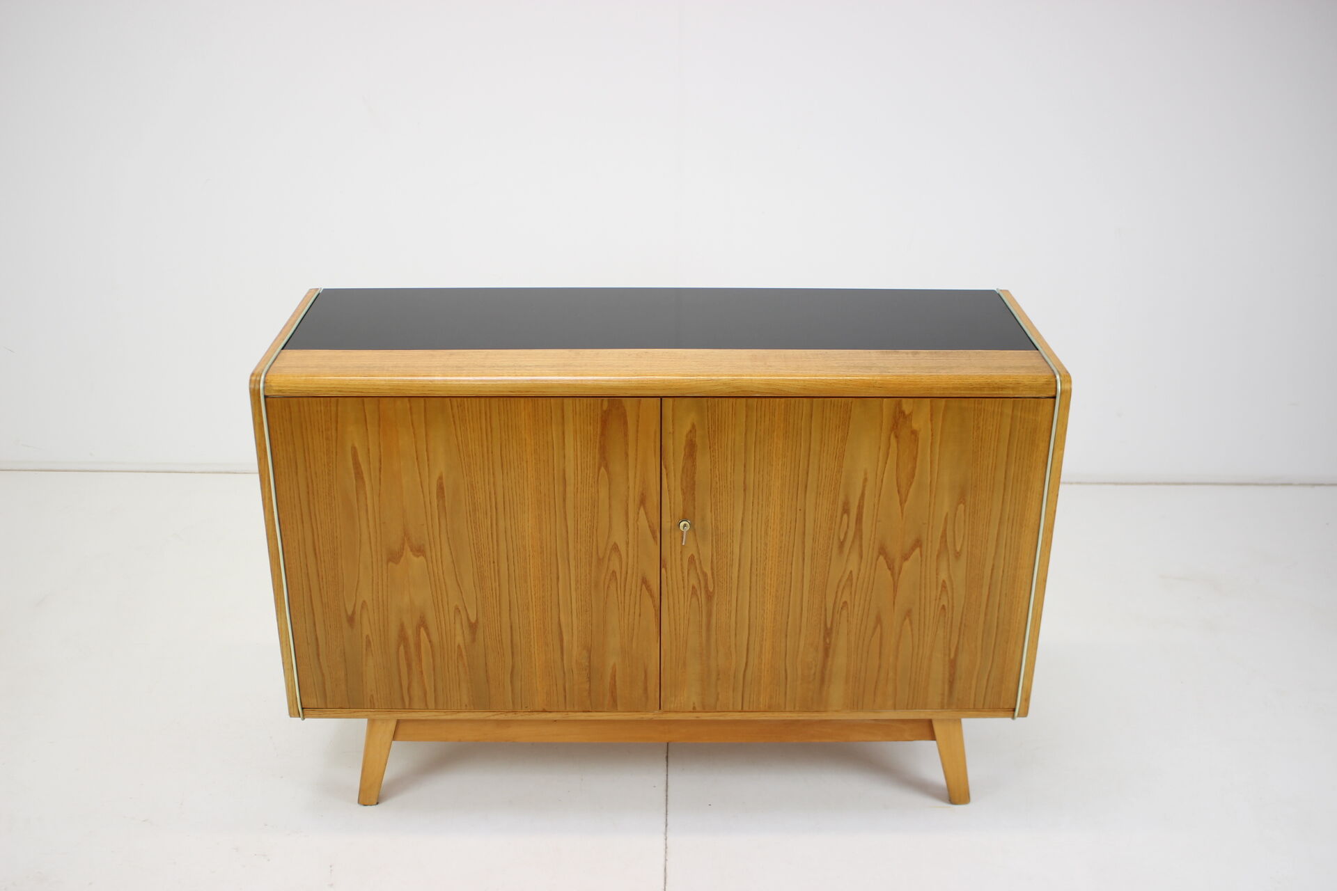 Vintage Cabinet Combination of Veneer and Glass by Jitona,1960s