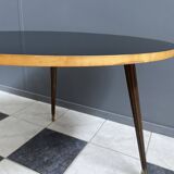 Black formica round coffee table 1960s