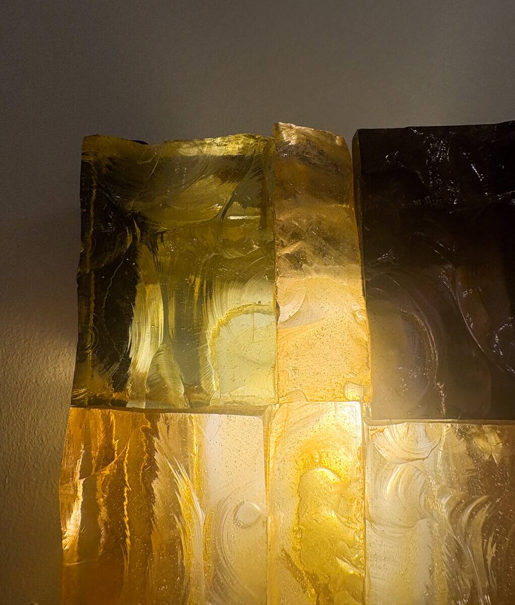 Pair of Patchwork Wall Lights, Jean Simon Labret, 1970s