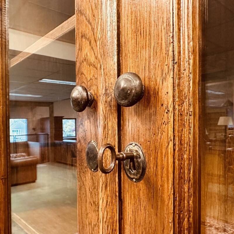 Eichholtz oak library cabinet