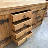 Brutalist solid oak sideboard