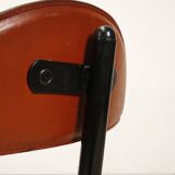 Set of 5 Linea Veam leather tripod chairs