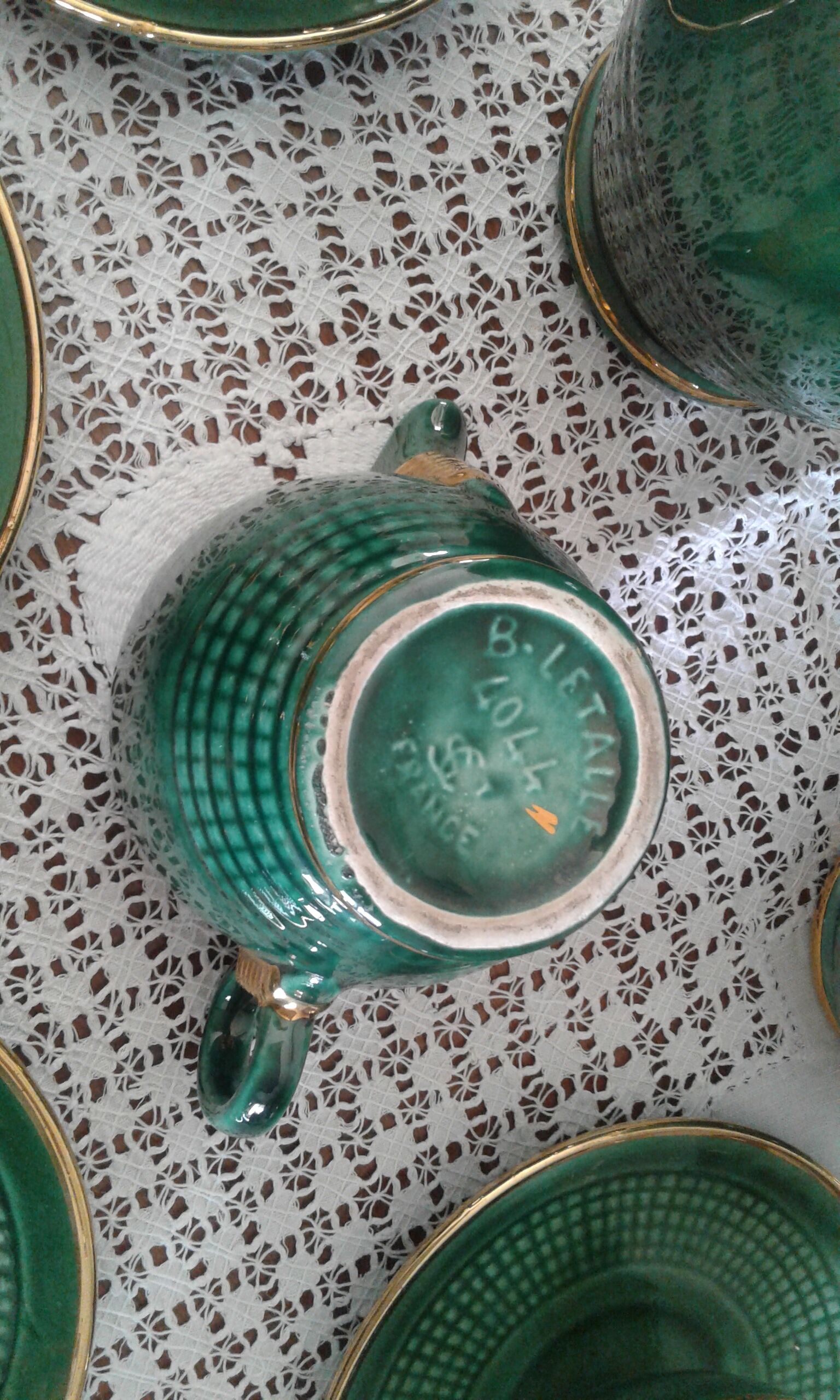 Coffee service, Saint Clement ceramics, Blanche Letalle, circa 50