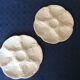 Set of 2 French vintage plates in gien white dabbling