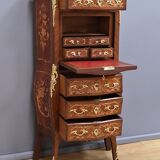 Secretary in precious wood marquetry, Transition style, Napoleon III period – Mid-19th century