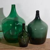 Antique green damajuanas (circa 1920). 3-piece set #5